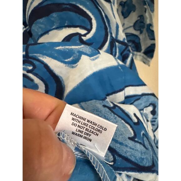 Tuckernuck TNUCK BEACH Capri Blue Majolica Tile Bondi Coverup. Size M - Picture 5 of 8